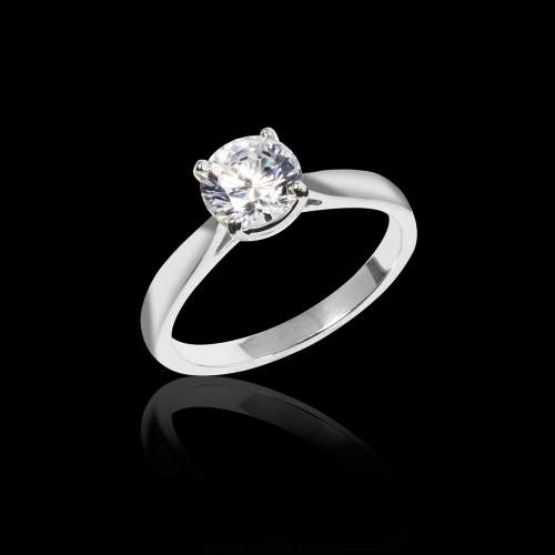 Bague solitaire diamant platine Angela solo